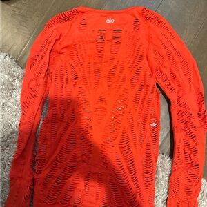 ALO Yoga Women's Vibrant bright orange Long Sleeve Top